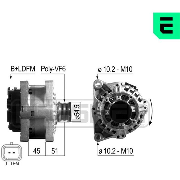 Generator 14V 97A Era oem Oem 210501 ERA OEM