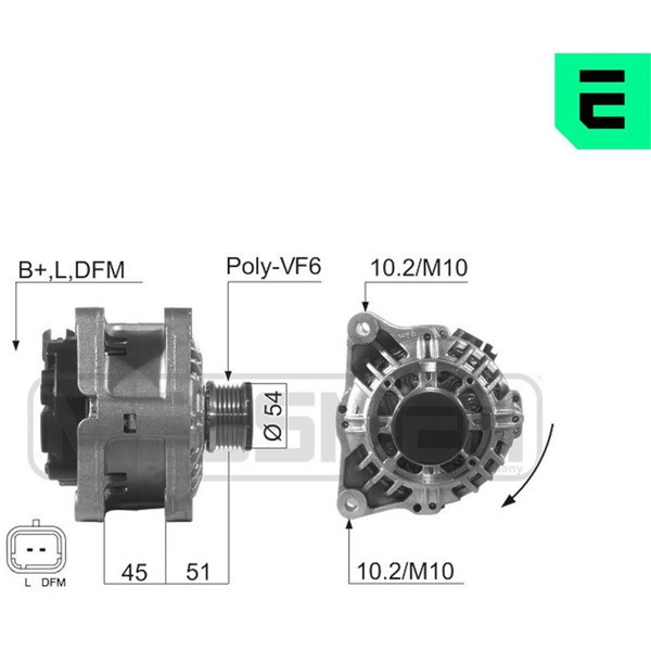 Generator 14V 90A Era oem Oem 210507 ERA OEM