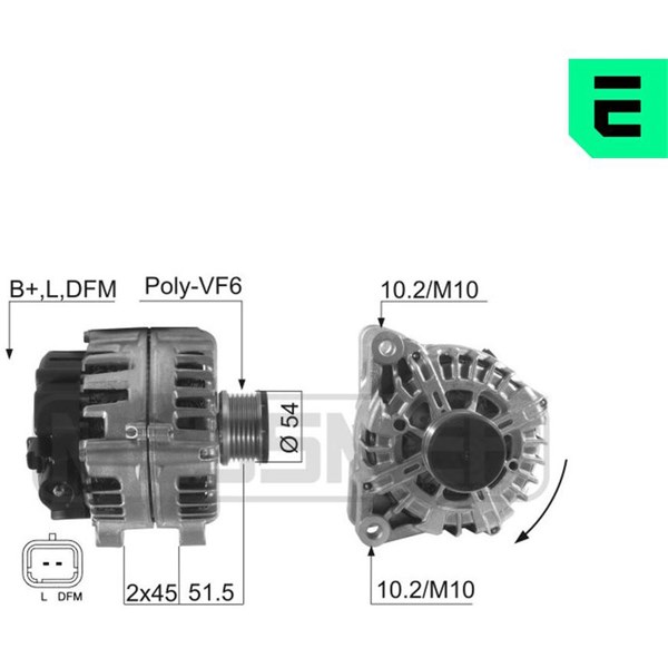 Generator 14V 180A Era oem Oem 210520 ERA OEM