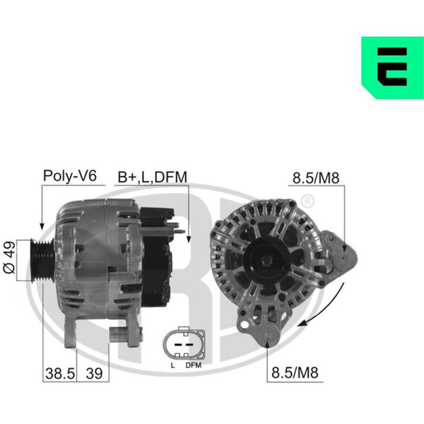 Generator 14V 110A Era oem Oem 210544 ERA OEM