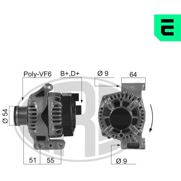 Generator 14V 75A Era oem Oem 210547 ERA OEM