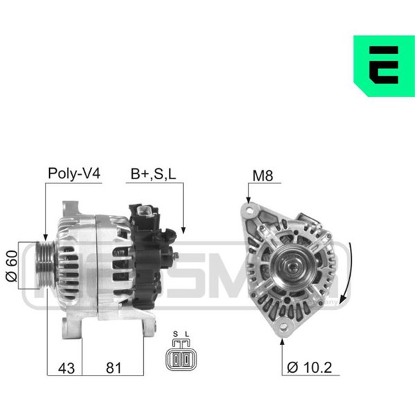 Generator 14V 80A Era oem Oem 210557 ERA OEM Generator 14V 80A Era oem Oem 210557 ERA OEM