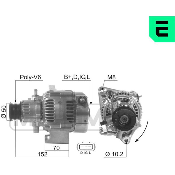 Generator 14V 90A Era oem Oem 210587 ERA OEM
