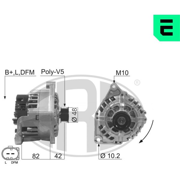Generator 14V 100A Era oem Oem 210600 ERA OEM