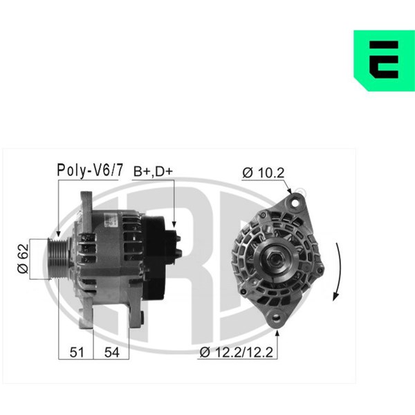 Generator 14V 100A Era oem Oem 210631 ERA OEM
