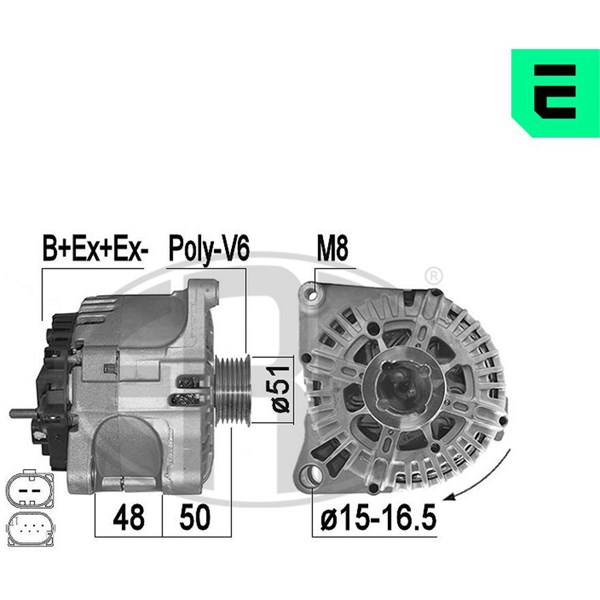 Generator 14V 120A Era oem Oem 210634 ERA OEM