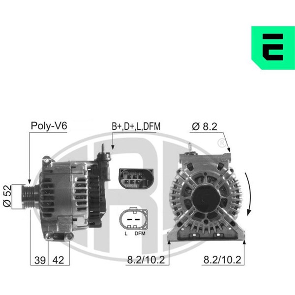 Generator 14V 130A Era oem Oem 210635 ERA OEM