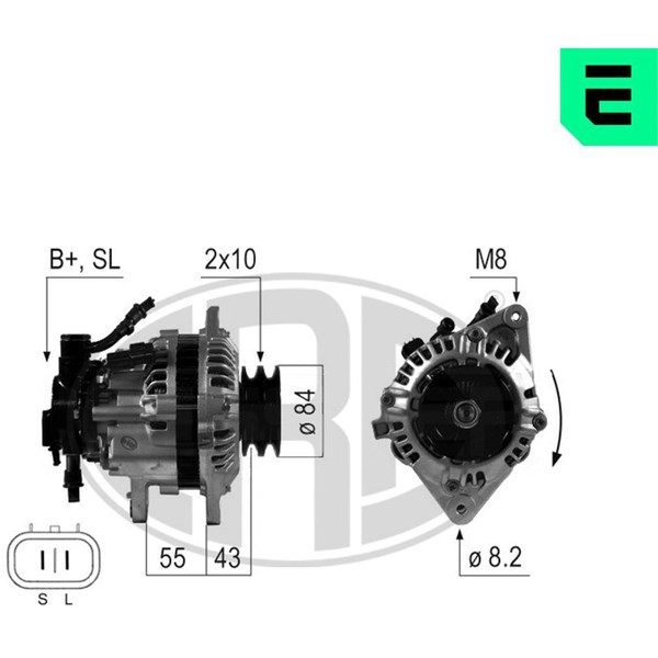 Generator 14V 75A Era oem Oem 210645 ERA OEM