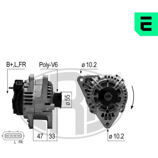 Generator 14V 120A Era oem Oem 210646 ERA OEM