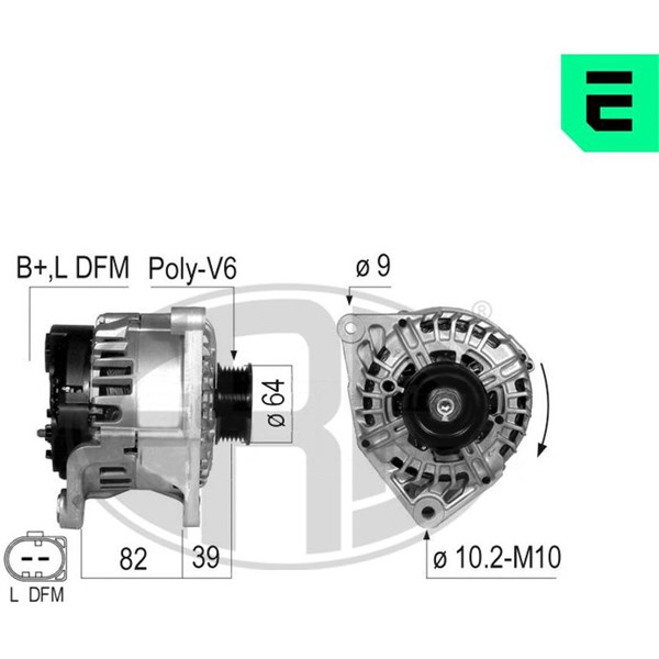 Generator 14V 150A Era oem Oem 210695 ERA OEM