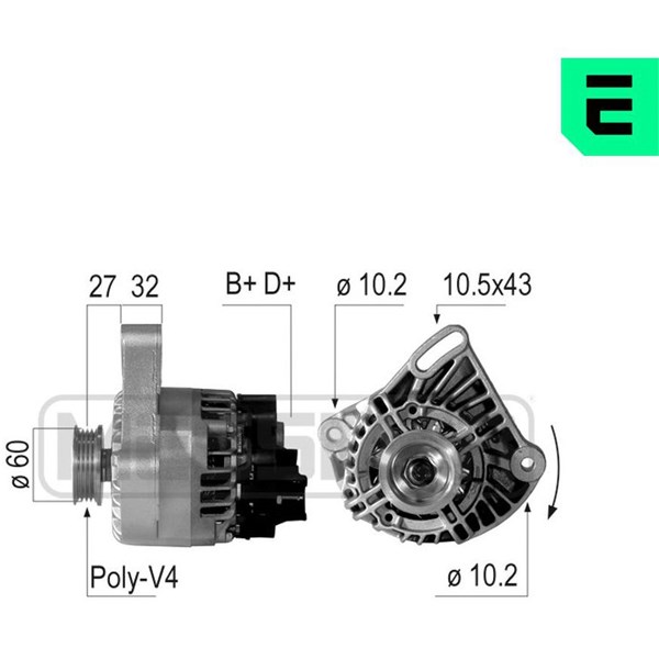 Generator 14V 75A Era oem Oem 210756 ERA OEM