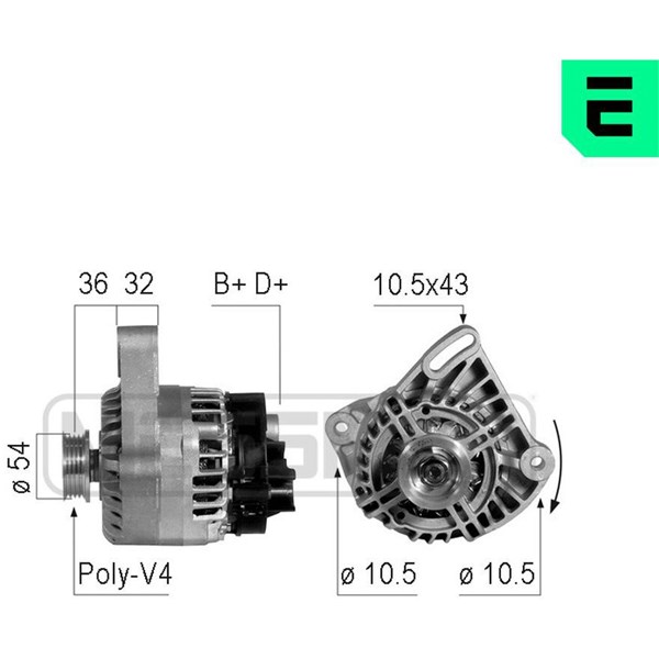Generator 14V 90A Era oem Oem 210757 ERA OEM