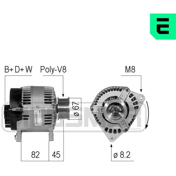 Generator 14V 100A Era oem Oem 210762 ERA OEM