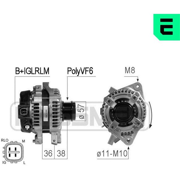 Generator 14V 100A Era oem Oem 210764 ERA OEM