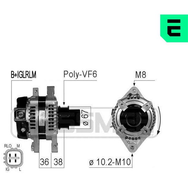 Generator 14V 100A Era oem Oem 210773 ERA OEM