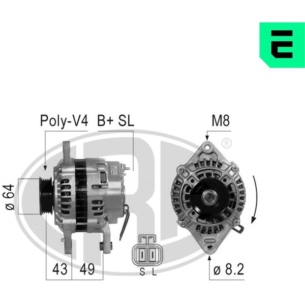 Generator 14V 75A Era oem Oem 210804 ERA OEM