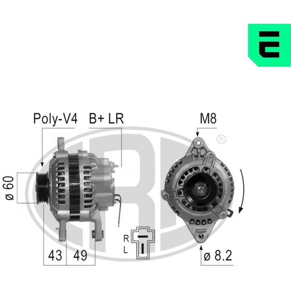 Generator 14V 65A Era oem Oem 210805 ERA OEM Generator 14V 65A Era oem Oem 210805 ERA OEM