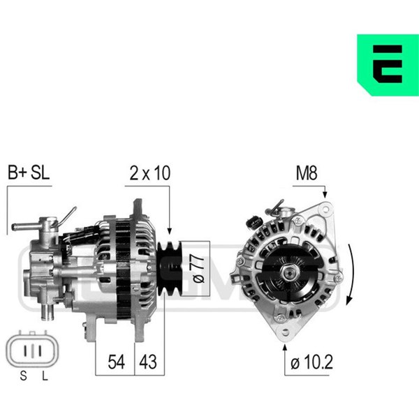 Generator 14V 90A Era oem Oem 210806 ERA OEM