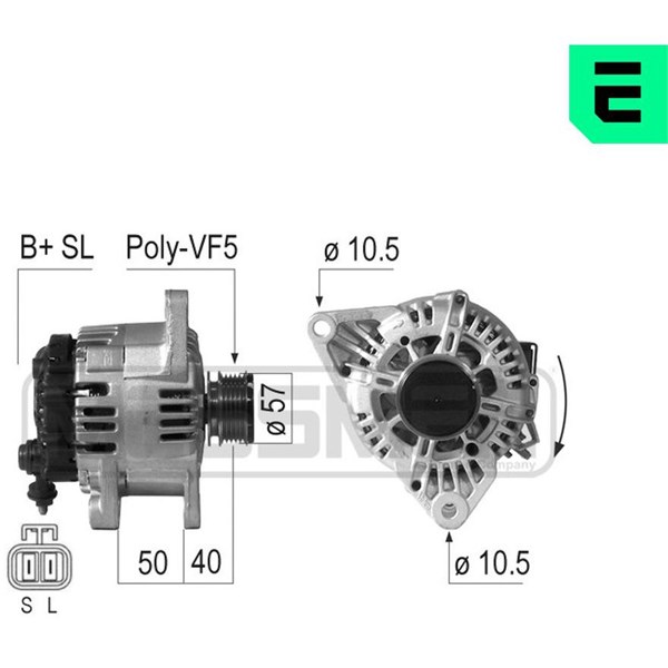Generator 14V 120A Era oem Oem 210814 ERA OEM