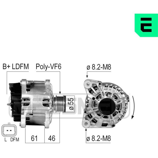 Generator 14V 120A Era oem Oem 210816 ERA OEM