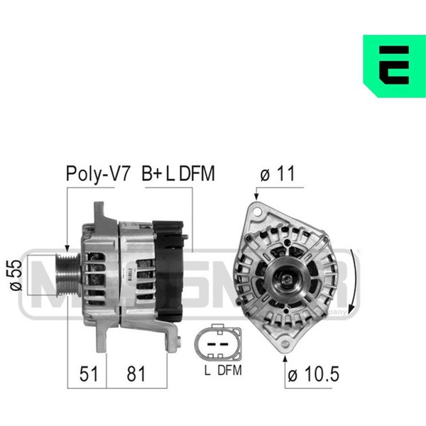 Generator 14V 180A Era oem Oem 210818 ERA OEM