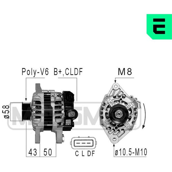 Generator 14V 90A Era oem Oem 210819 ERA OEM