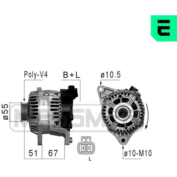 Generator 14V 80A Era oem Oem 210857 ERA OEM