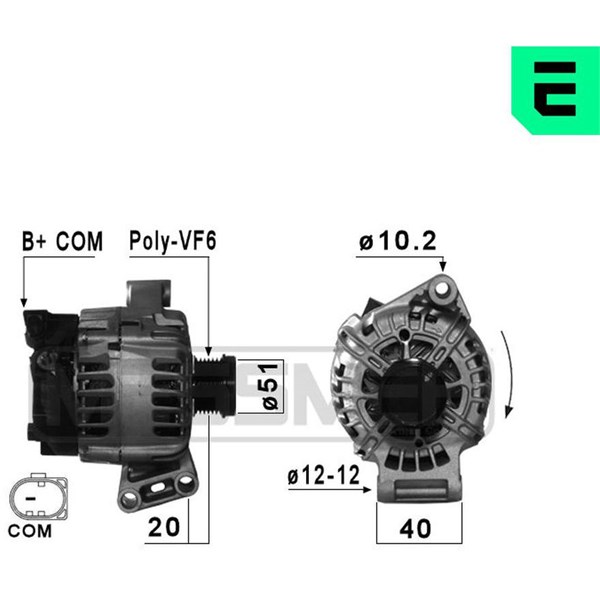 Generator 14V 150A Era oem Oem 210861 ERA OEM