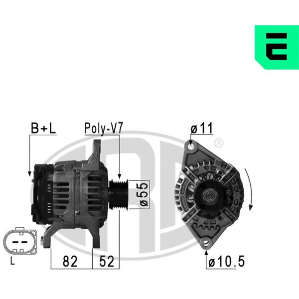 Generator 14V 110A Era oem Oem 210886 ERA OEM
