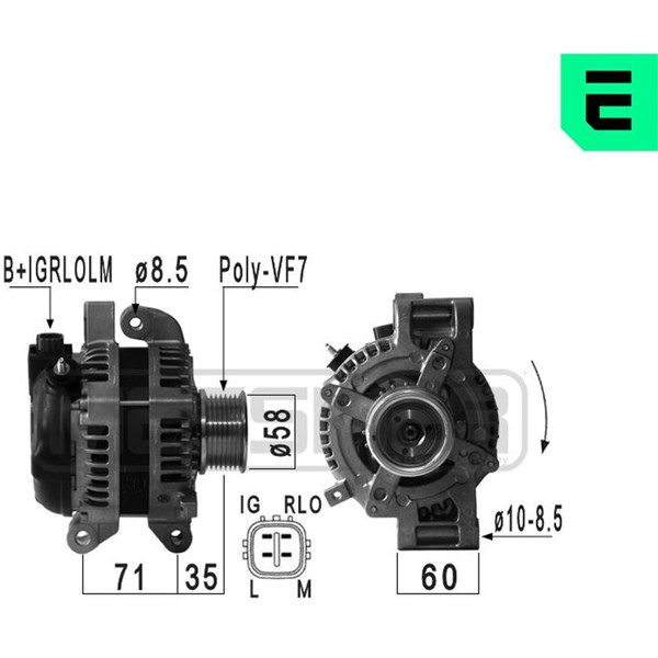 Generator 14V 130A Era oem Oem 210934 ERA OEM