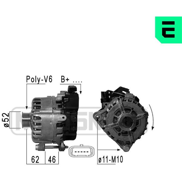 Generator 14V 180A Era oem Oem 210958 ERA OEM