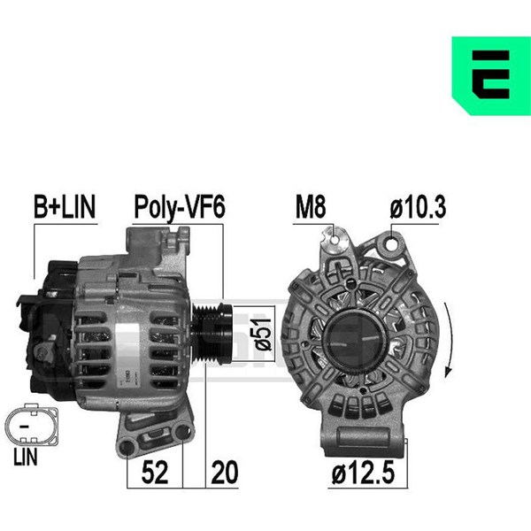 Generator 14V 120A Era oem Oem 210963 ERA OEM