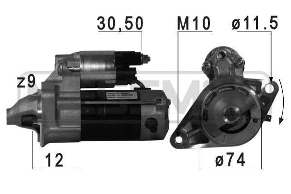 Startmotor 12V