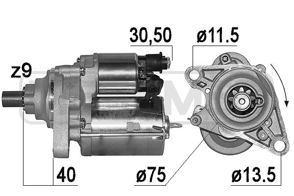 Startmotor 12V