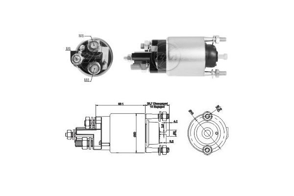 Magnetswitch, startmotor 12V
