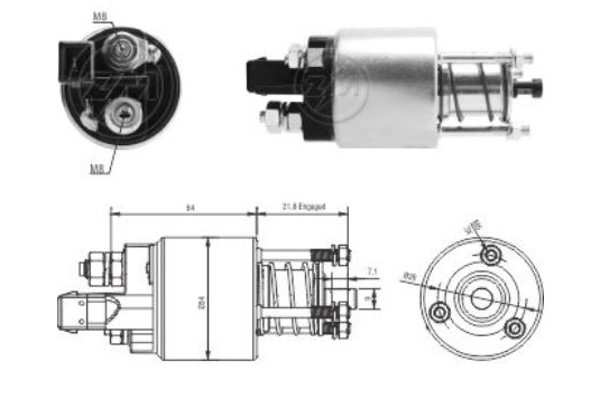 Magnetswitch, startmotor 12V Magnetswitch, startmotor 12V