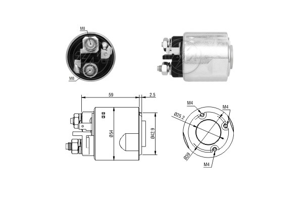 Magnetswitch, startmotor 12V