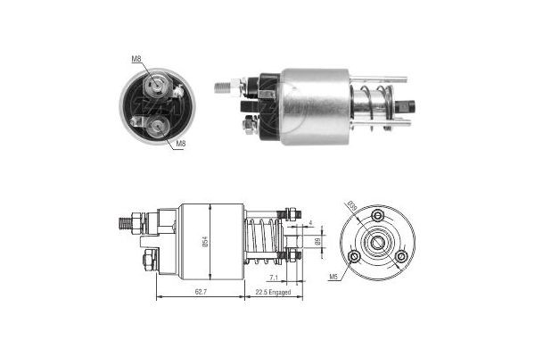 Magnetswitch, startmotor 12V