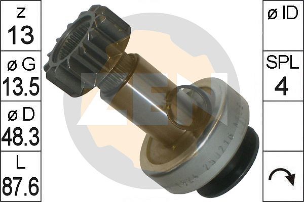 Frihjulsväxel, startmotor