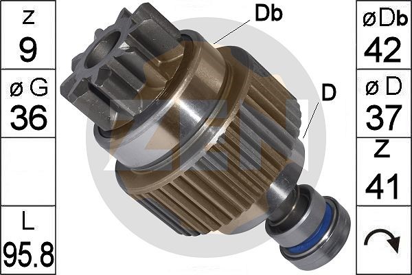 Frihjulsväxel, startmotor