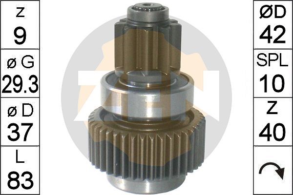 Frihjulsväxel, startmotor