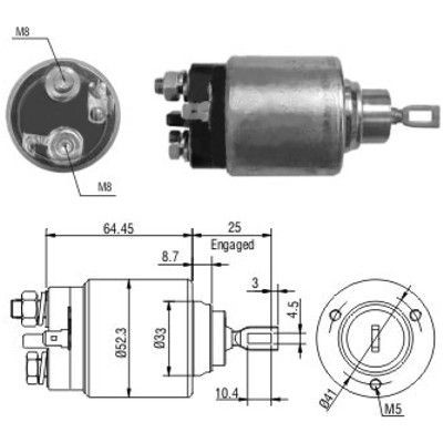 Magnetswitch, startmotor Meat & doria 46041 MEAT & DORIA