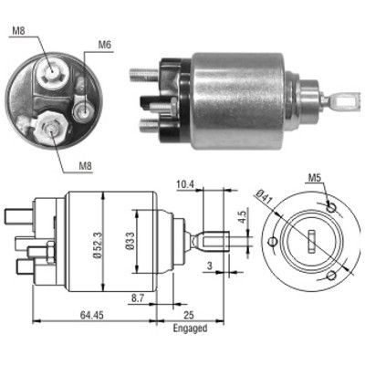 Magnetswitch, startmotor Meat & doria 46043 MEAT & DORIA
