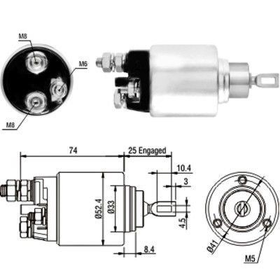 Magnetswitch, startmotor Meat & doria 46129 MEAT & DORIA