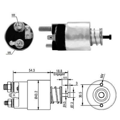 Magnetswitch, startmotor Meat & doria 46135 MEAT & DORIA