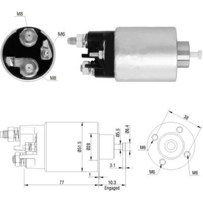 Magnetswitch, startmotor Meat & doria 46157 MEAT & DORIA