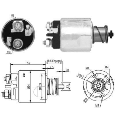 Magnetswitch, startmotor Meat & doria 46168 MEAT & DORIA