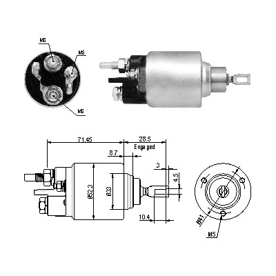 Magnetswitch, startmotor Meat & doria 46264 MEAT & DORIA