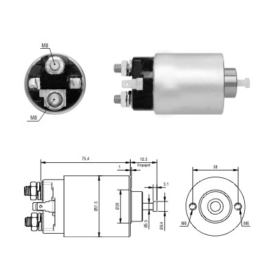 Magnetswitch, startmotor Meat & doria 46305 MEAT & DORIA