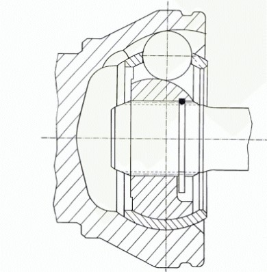 Drivknut, på växellådssidan, framaxel höger Löbro 304841 LÖBRO